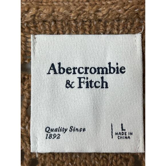 Abercrombie & Fitch Loose Knit Long Cardigan Sweater size L Tan - Picture 4 of 7